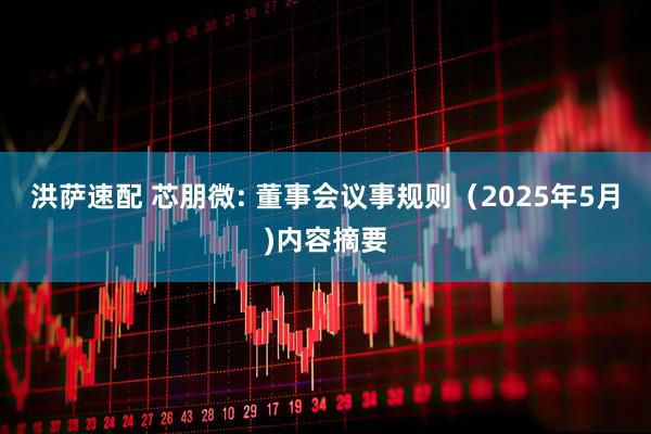 洪萨速配 芯朋微: 董事会议事规则（2025年5月)内容摘要
